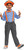 Blippi Hat Glasses Tie Suspenders Fancy Dress Halloween Child Costume Accessory