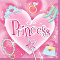 Sparkling Princess Pink Fancy Girls Kids Birthday Party Paper Luncheon Napkins