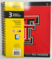 Texas Tech Red Raiders NCAA College University School Gift 3-Subject Notebook