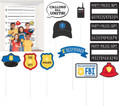 First Responders Police Fire Birthday Party Decoration Scene Setters Photo Props