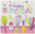 Little Chef Cook Baking Food Girls Kids Birthday Party Paper Luncheon Napkins