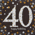 Sparkling Celebration 40th Over Hill Adult Birthday Party Paper Luncheon Napkins