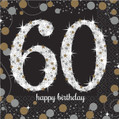 Sparkling Celebration 60th Over Hill Adult Birthday Party Paper Luncheon Napkins