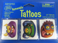 Monster Mania Birthday Party Favor Temporary Tattoos