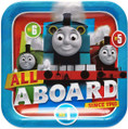 Thomas the Tank Engine All Aboard Kids Birthday Party 9" Square Dinner Plates