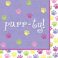 Purr-ty Time! Cat Birthday Party Luncheon Napkins