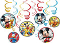Mickey Mouse On the Go Disney Clubhouse Birthday Party Hanging Swirl Decorations