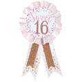 Blush Sixteen Pink Girl Kids 16th Birthday Party Favor Award Ribbon