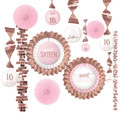 Blush Sixteen Pink Girl Kids 16th Birthday Party Paper & Foil Decorating Kit