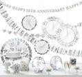 Happy 25th Anniversary Silver White Wedding Party Room Decorating Kit