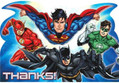 Justice League Heroes Unite DC Superhero Birthday Party Thank You Notes Cards