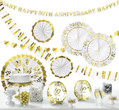 Happy 50th Anniversary Gold White Wedding Party Room Decorating Kit