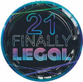 Finally 21 Legal Cocktail Celebration 21st Birthday Party 9" Paper Dinner Plates