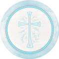 Divinity Blue Cross Christian Religious Theme Party 7" Paper Dessert Plates