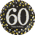 Sparkling Celebration Over the Hill 60th Birthday Party 9" Paper Dinner Plates