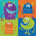 Fun Monsters Cartoon Creature Cute Kids Birthday Party Paper Luncheon Napkins