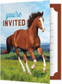 Horse and Pony Animal Western Theme Kids Birthday Party Invitations w/Envelopes