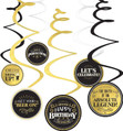 Better with Age Over the Hill Gold Birthday Party Hanging Swirl Decorations