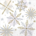 Shining Snow Flake Winter White Christmas Holiday Party Paper Dinner Napkins