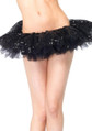 Sequin Tulle Tutu Skirt Black Fancy Dress Halloween Sexy Adult Costume Accessory