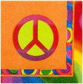 60's Decades Peace Sign Hippie Groovy Retro Theme Party Paper Beverage Napkins