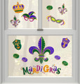 Mardi Gras Holiday Theme Party Hanging Embossed Vinyl Window Cling Decorations