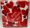 Shimmering Hearts Red Valentine's Day Holiday Theme Party Paper Beverage Napkins