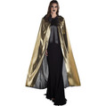 Metallic Robe Long Gold Queen Fancy Dress Up Halloween Adult Costume Accessory