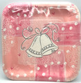 Blushing Bride Pink Bells Bridal Shower Wedding Party 9" Square Dinner Plates