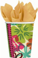 Eco Natural Instincts Floral Tropical Flowers Luau Beach Party 9 oz. Paper Cups