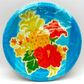 Fruit & Stripes Flower Pineapple Summer Luau Theme Party 7" Dessert Plates