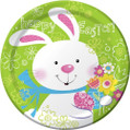 Hoppy Bunny Easter Rabbit White Cute Theme Holiday Party 9" Paper Dinner Plates