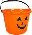 Orange Pumpkin Jack O Lantern Halloween Party Favor Trick Treat Plastic Bucket