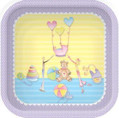 Bellaroopa Baby Shower ABC Blocks Theme Party 7" Square Paper Dessert Plates