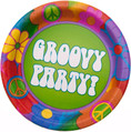 60's Decades Hippie Woodstock Groovy Flower Retro Theme Party 7" Dessert Plates