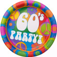 60's Decades Hippie Woodstock Groovy Flower Retro Theme Party 9" Dinner Plates