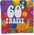 60's Decades Hippie Woodstock Groovy Flower Retro Theme Party Luncheon Napkins