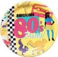 80's Decades Totally Awesome Retro Theme Party 9" Paper Dinner Plates