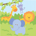 Forest Friends Animal Cute Kids Birthday Party Paper Luncheon Napkins