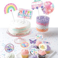 Festival Fun Boho Hippie Girl Birthday Party Decoration Paper Cake Topper Kit