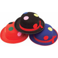 Polka Dot Clown Derby Hat Circus Dress Up Halloween Costume Accessory 3 COLORS