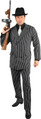 Gangster Suit 20's Pinstripe Black Fancy Dress Halloween Adult Costume 2 COLORS