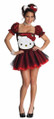 Hello Kitty Red Glitter Retro Cat Fancy Dress Up Halloween Sexy Adult Costume