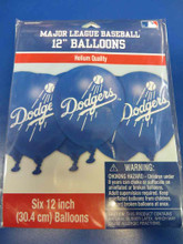 Los Angeles Dodgers Latex Balloons | Blue - 12 | Pack of 6