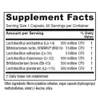 Flora Symmetry supplement facts with probiotic strains
