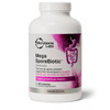 MegaSporeBiotic capsules bottle in new white label with pink gut graphic