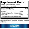 PQQ Plus supplement facts, 20 mg BioPQQ and 50 mg alpha GPC per vegetarian capsule