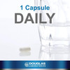 Single capsule beside a glass of water, 1 capsule daily graphic