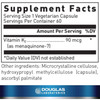 Vitamin K2 supplement facts, 90 mcg vitamin K2 as menaquinone-7 per vegetarian capsule