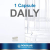 One capsule beside a glass of water, 1 capsule daily graphic